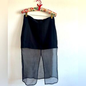 Black mini skirt with flair